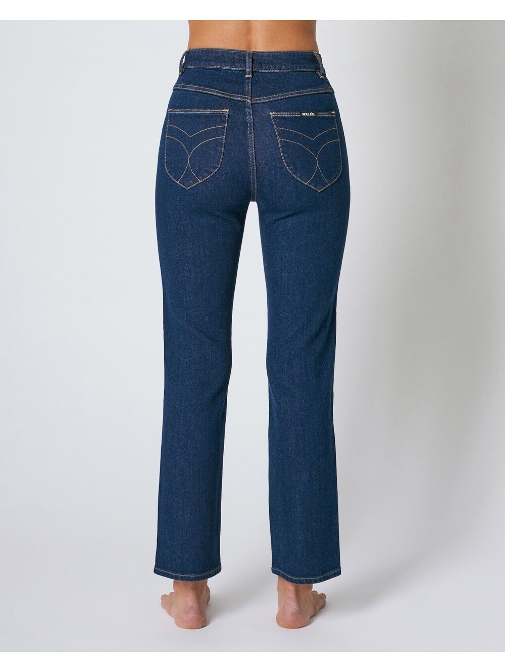 Rolla's Original High Rise Straight Jeans Womens 26 Dark Wash Stretch Denim